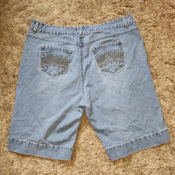 22W Plus Women's Denim Shorts w/ Cut Outs by Just my Size One of a Kind Custom - Picture 4 of 6